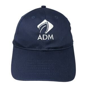 ADM Strapback Baseball Cap Blue One Size Adjustable Embroidered Vented Holes